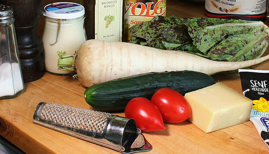 Zutaten Rettich-Käse-Salat