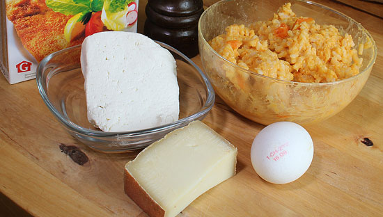 Zutaten Reisschnitten mit Käse und Ricotta