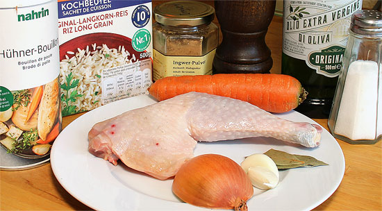 Zutaten Pilaw mit Huhn