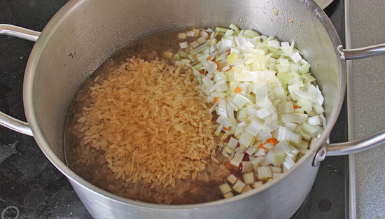Reis und Gemüse mitkochen