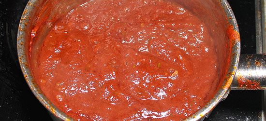 Tomatensauce eingekocht