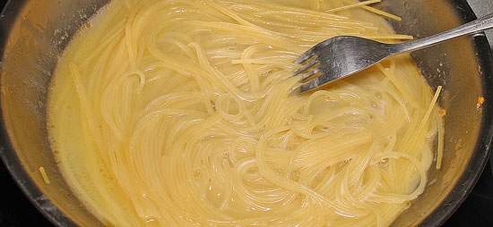 Spaghettini auflockern
