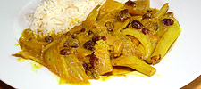 Fenchel an Currysauce mit Sultaninen