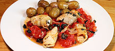 Merlu a la portuguesa - Fischgratin mit Merlan und Tomaten