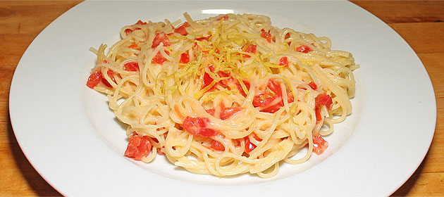 Spaghettini risottati al limone
