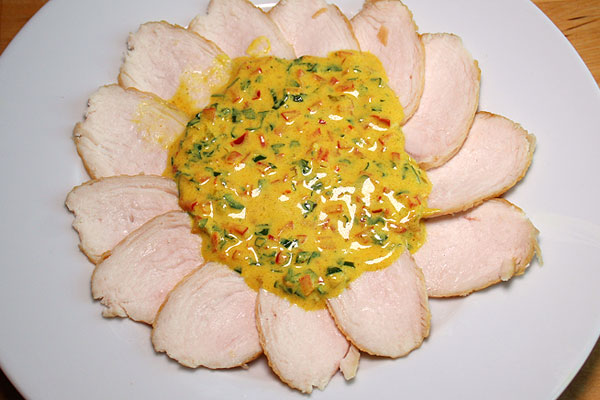 Kalte Pouletbrust Mit Pikantem Sauerrahm Rollis Rezepte